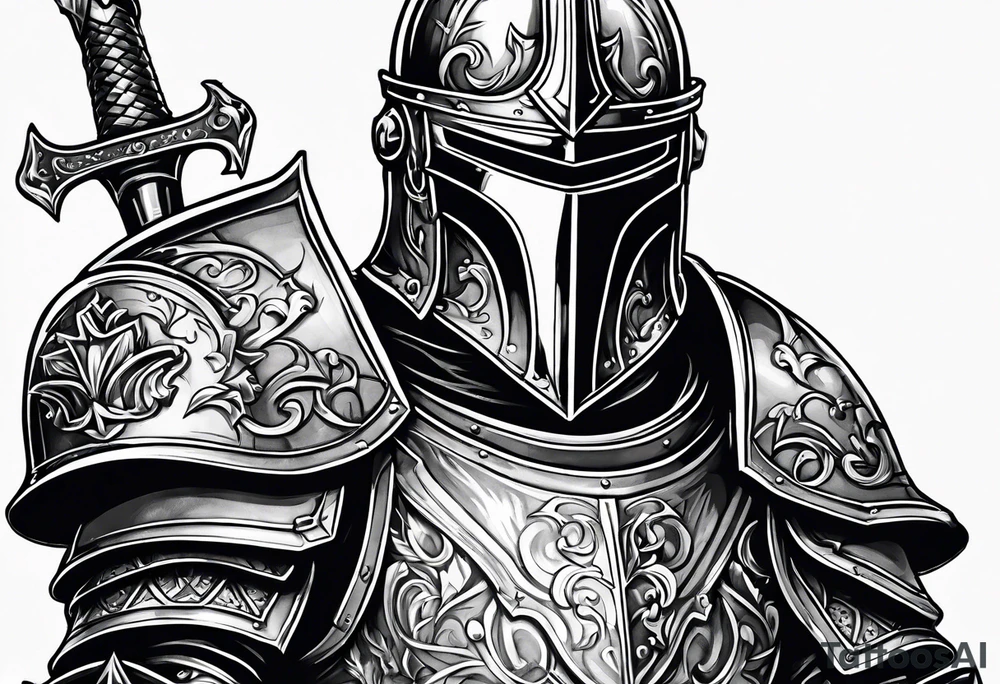 knight with heavy armor tattoo idea