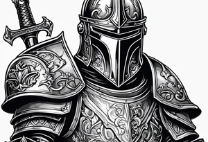 knight with heavy armor tattoo idea
