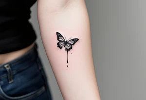Two butterflyes with blood driping tattoo idea