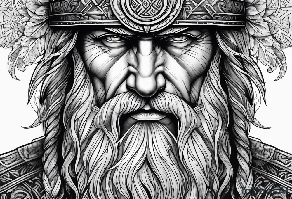 odin face no helmet tattoo idea