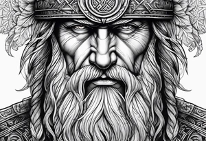 odin face no helmet tattoo idea