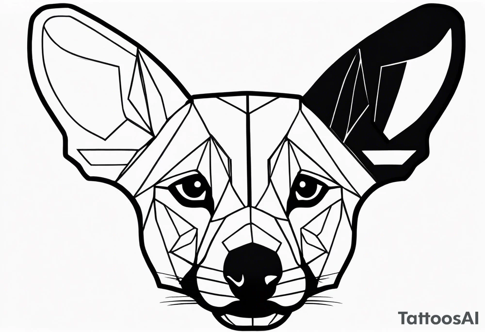 African wild dog face outline tattoo idea