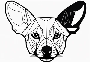 African wild dog face outline tattoo idea