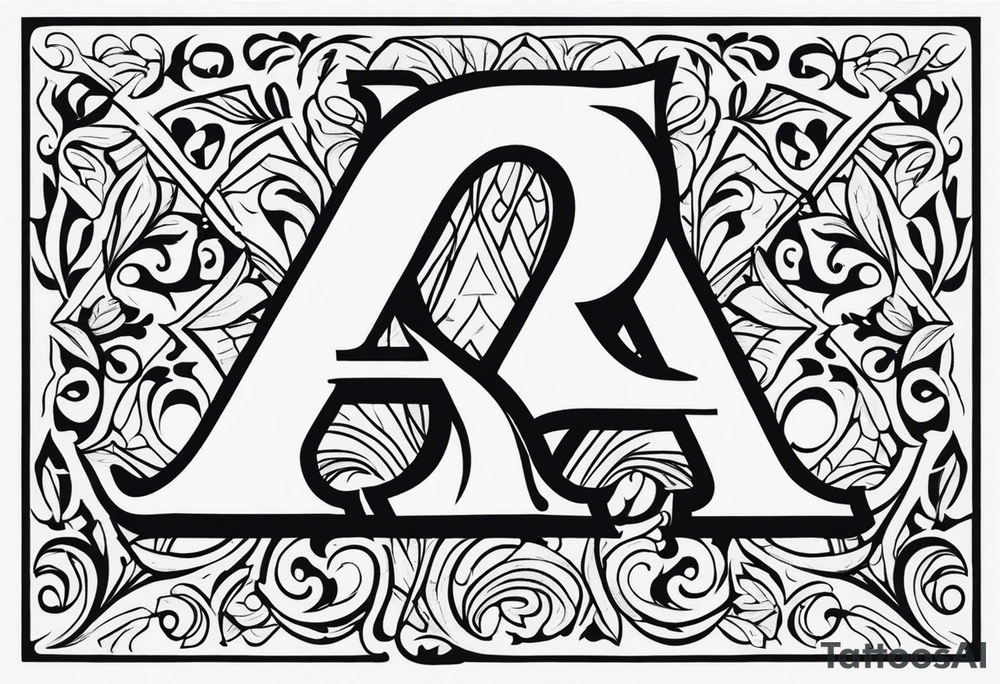 the letters A and R together tattoo idea
