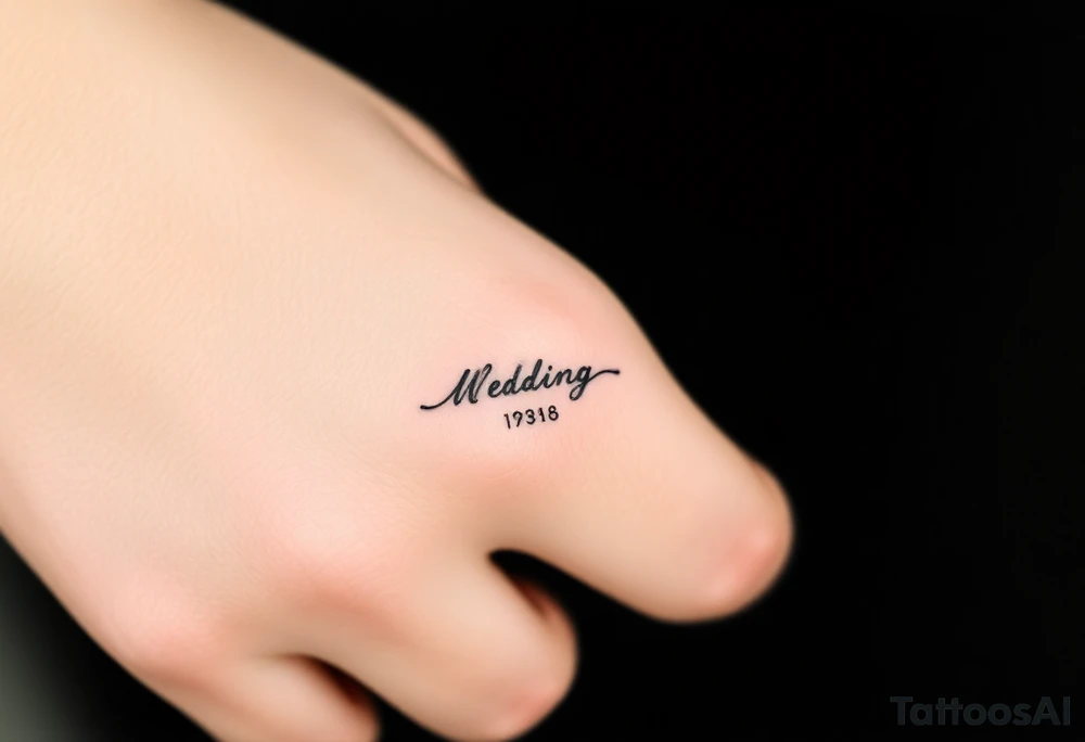 simple and elegant black wedding ring with the wedding date tattoo idea simple and elegant black wedding ring with the wedding date tattoo idea