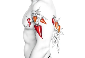 Super hot pepper plants tattoo idea