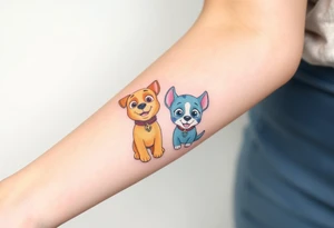 Cute paw patrol group tattoo idea