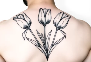 Long steamed tulips tattoo idea