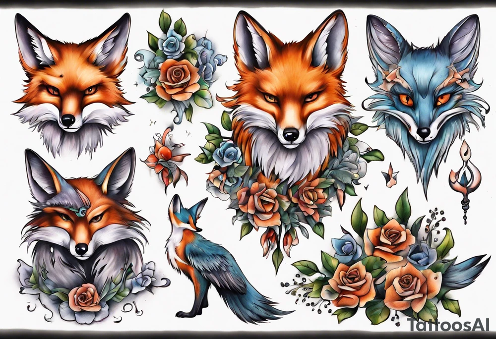 Eulenfuchs fantasie tattoo idea