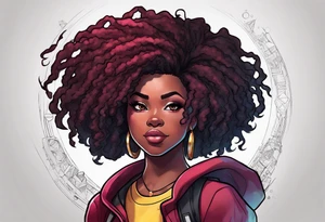 Steven universe’s Garnet styled with locs with be an experience and has space elements and make it Afro-futurist tattoo idea