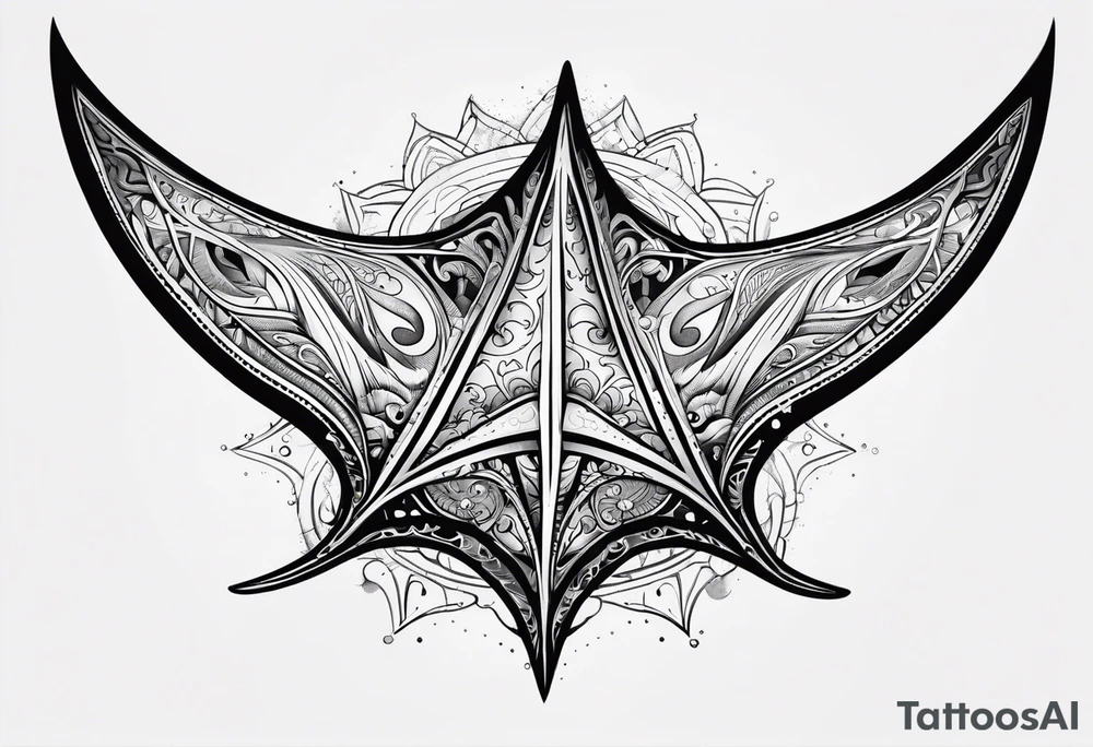 Manta ray nautical star tattoo idea