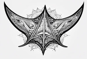Manta ray nautical star tattoo idea