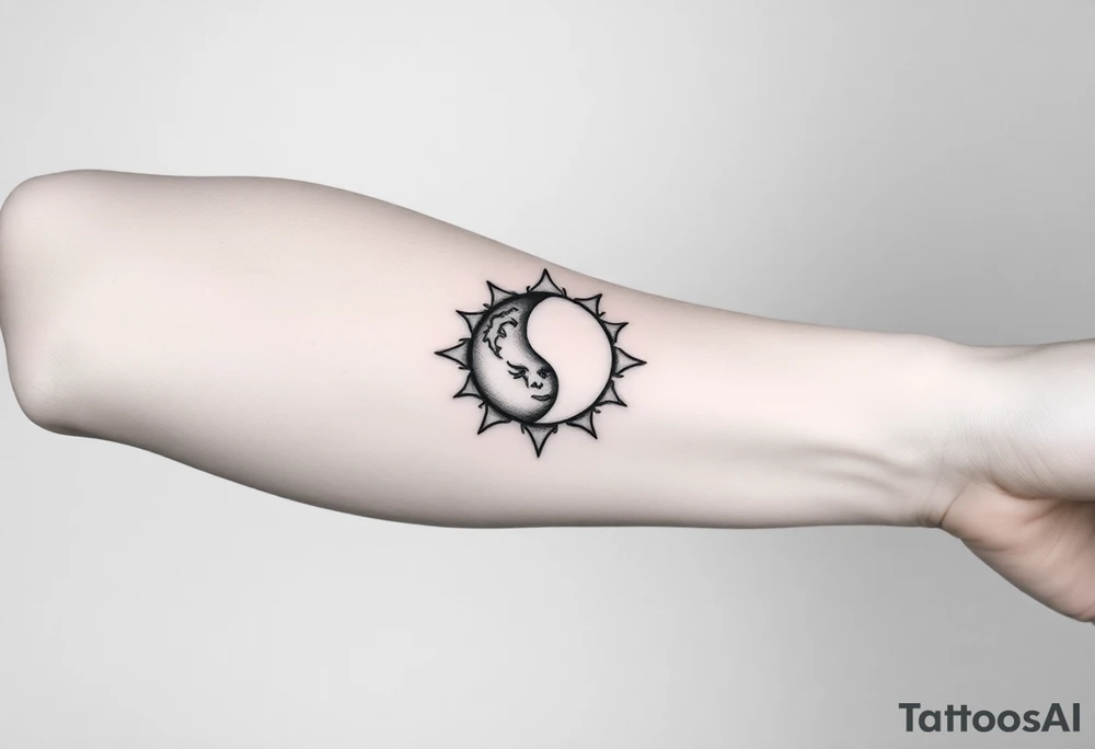 sun and dragonmoon in constellation tattoo idea