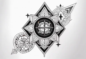 forearm band tattoo with spiritual elements tattoo idea
