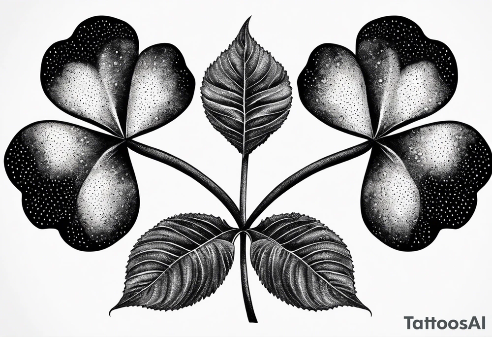 one single three leaf clover on a vine tattoo idea