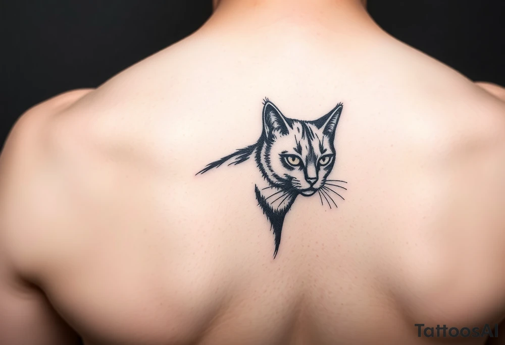 black cat tattoo idea