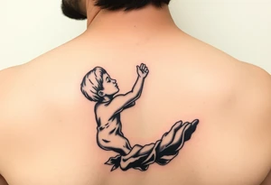 i want a boy reaching out to Jesus hand while falling into the imbass tattoo idea