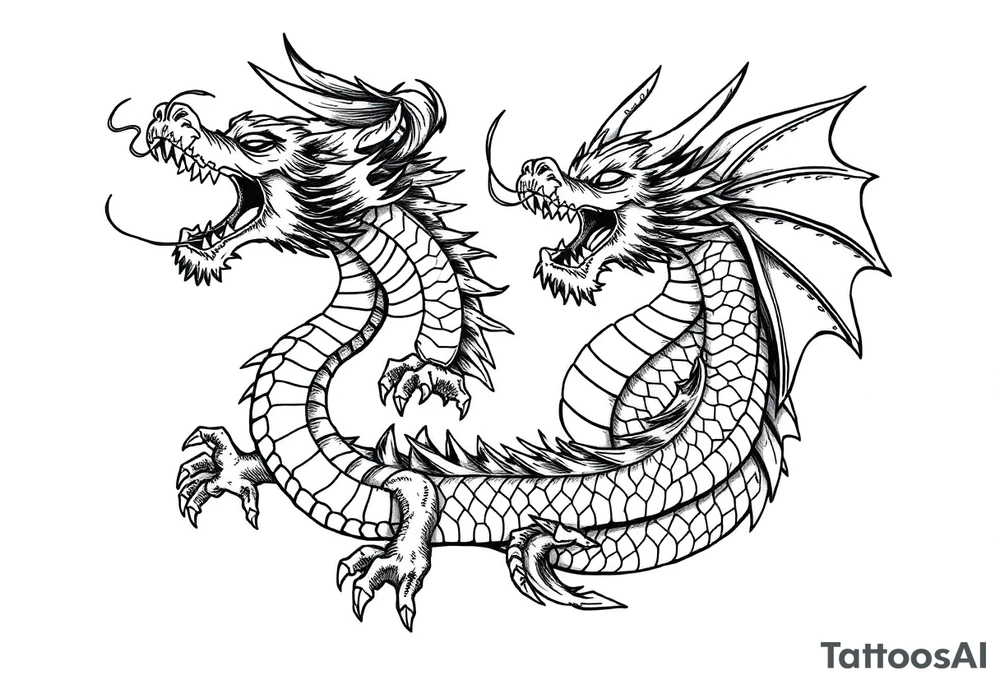 roaring dragons tattoo idea