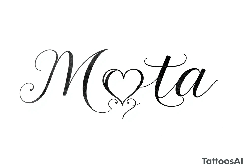 The name Mota with a heart tattoo idea