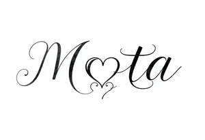 The name Mota with a heart tattoo idea