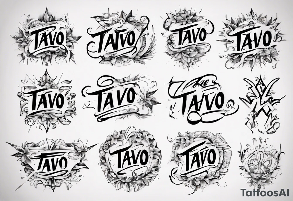 The word Tavo as a handwritten signature tattoo idea