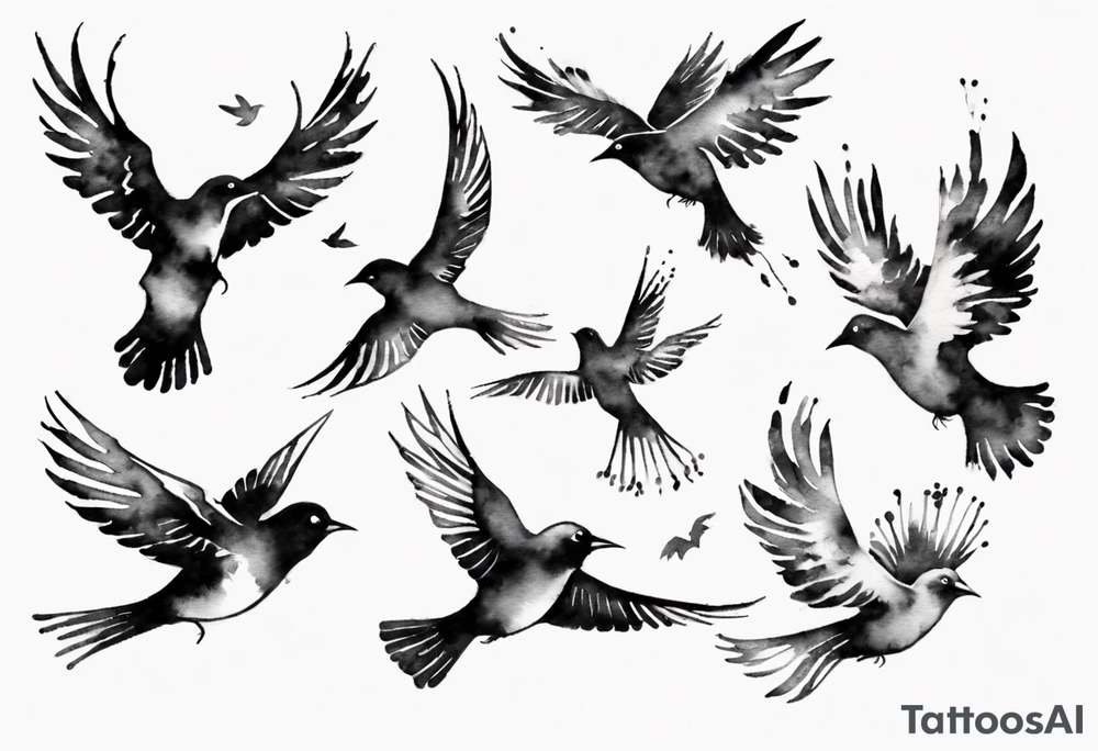 tattoo with birds flying free tattoo idea
