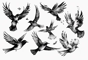 tattoo with birds flying free tattoo idea