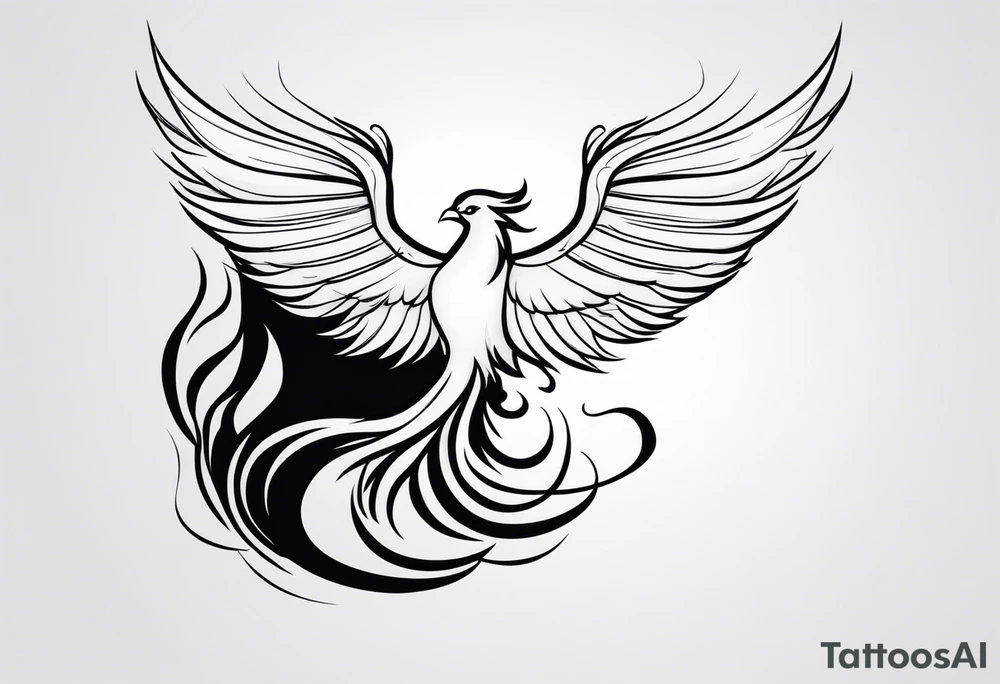 Phoenix rising from flames. tattoo idea