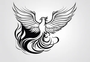 Phoenix rising from flames. tattoo idea
