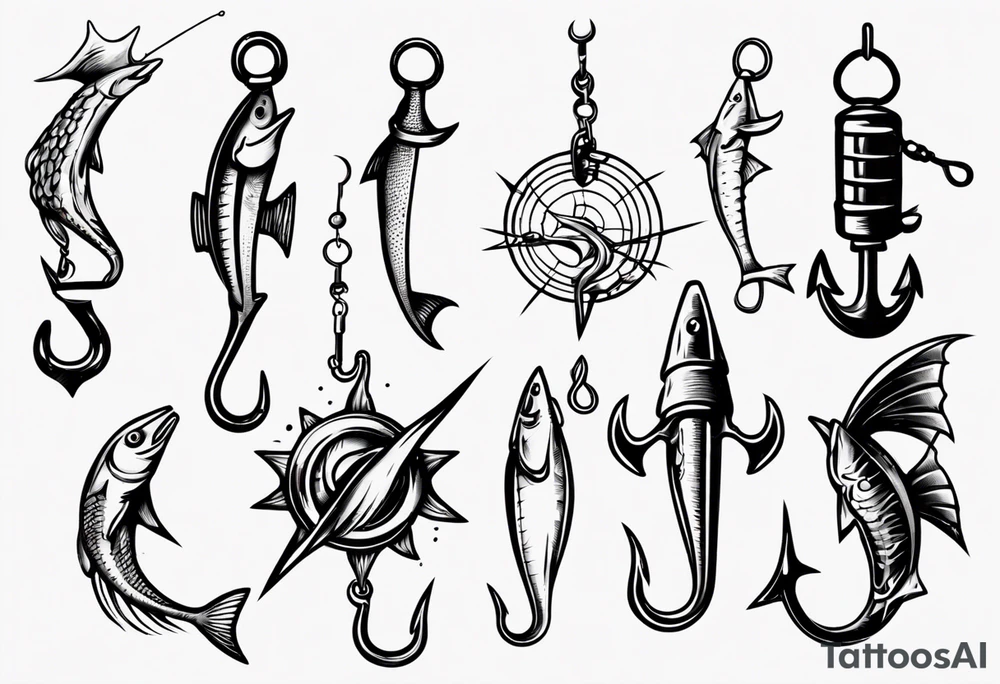 Fishing hooks tattoo idea