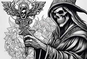 death pointing out tattoo idea