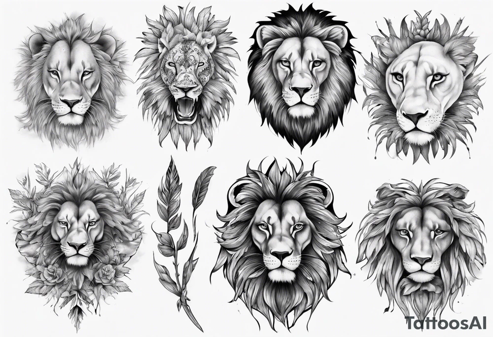 full stomach tattoo illimunati in the middle 
Lion
Nature tattoo idea