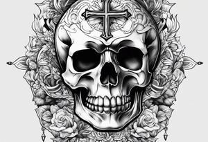 Pain, discipline and catholic religion tattoo idea
