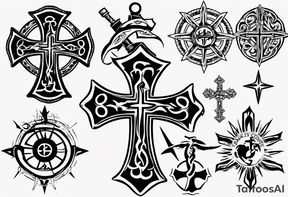 Cross, family, Marine Corps tattoo idea