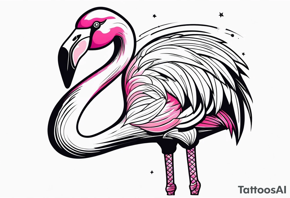 cute flamingo tattoo idea