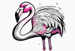 cute flamingo tattoo idea