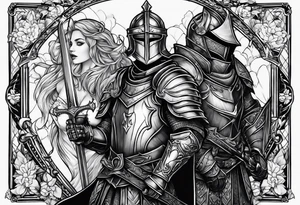 two knights in love tattoo idea