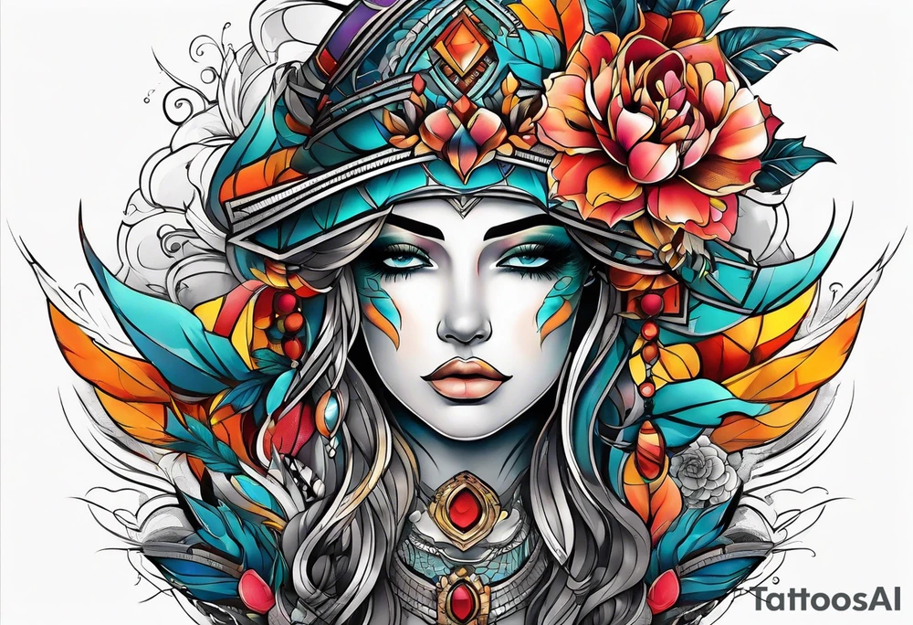 abstract on hand tattoo idea