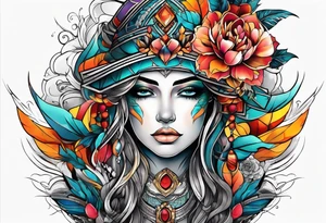 abstract on hand tattoo idea