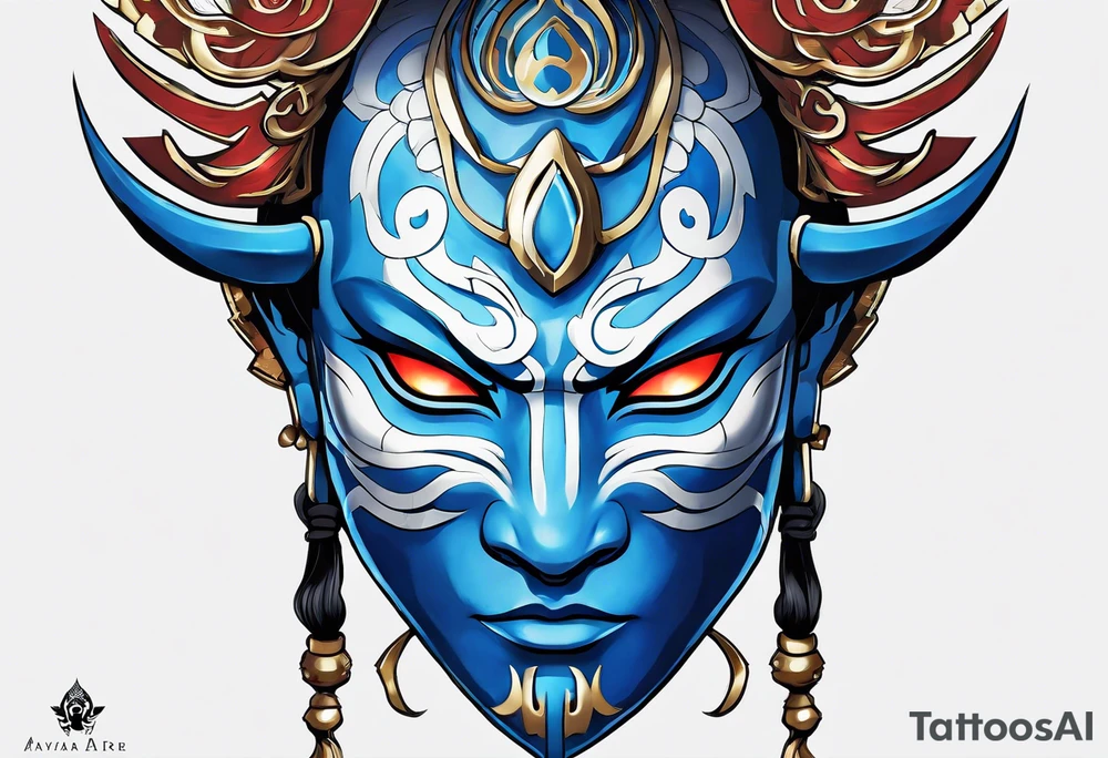 the Blue Spirit Mask from Avatar the Last Air Bender worn by Zuko tattoo idea