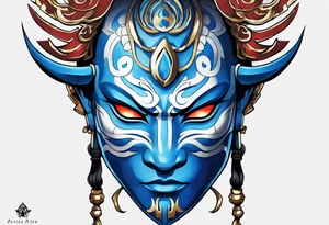 the Blue Spirit Mask from Avatar the Last Air Bender worn by Zuko tattoo idea