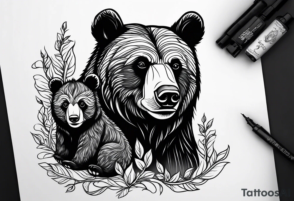 mamma bear and cub tattoo idea