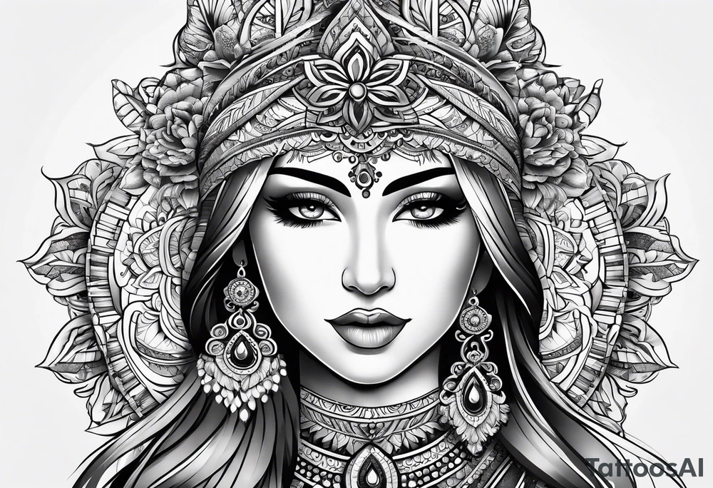 Mandala pattern for woman butt tattoo idea