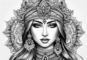 Mandala pattern for woman butt tattoo idea