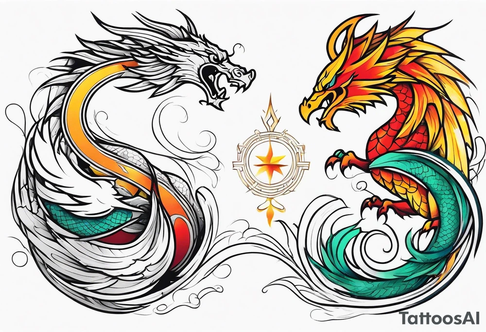 dragon and phoenix tattoo tattoo idea