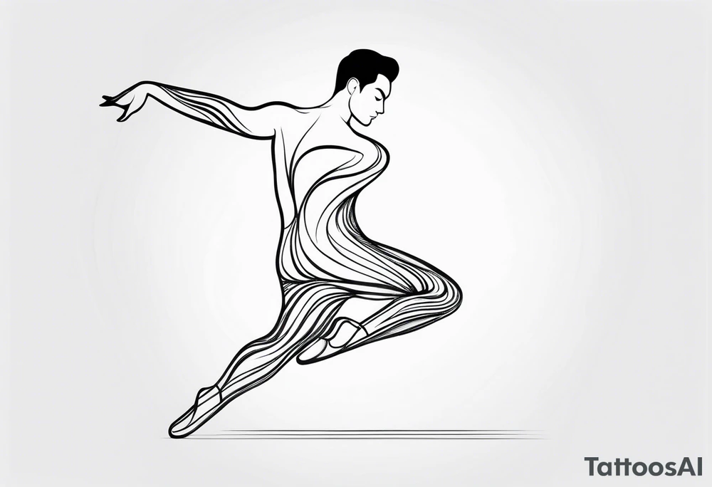 male ballet dancer fine line minimal tattoo idea