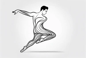 male ballet dancer fine line minimal tattoo idea