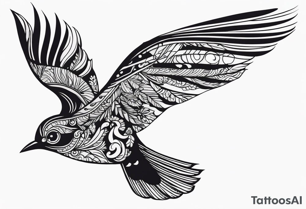 A bird is diving tattoo idea
