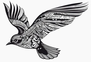 A bird is diving tattoo idea
