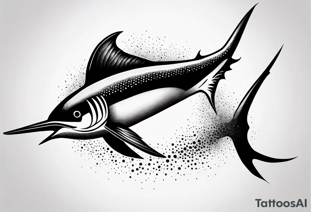 Marlin jumping tattoo idea